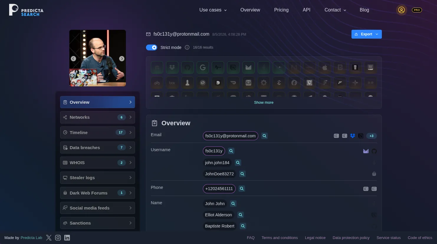 Predicta Search report preview
